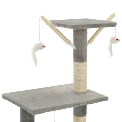 Katzen Kratzbaum 138 cm Mit Sisalpfosten Und Spielplattform - Hobbyfy