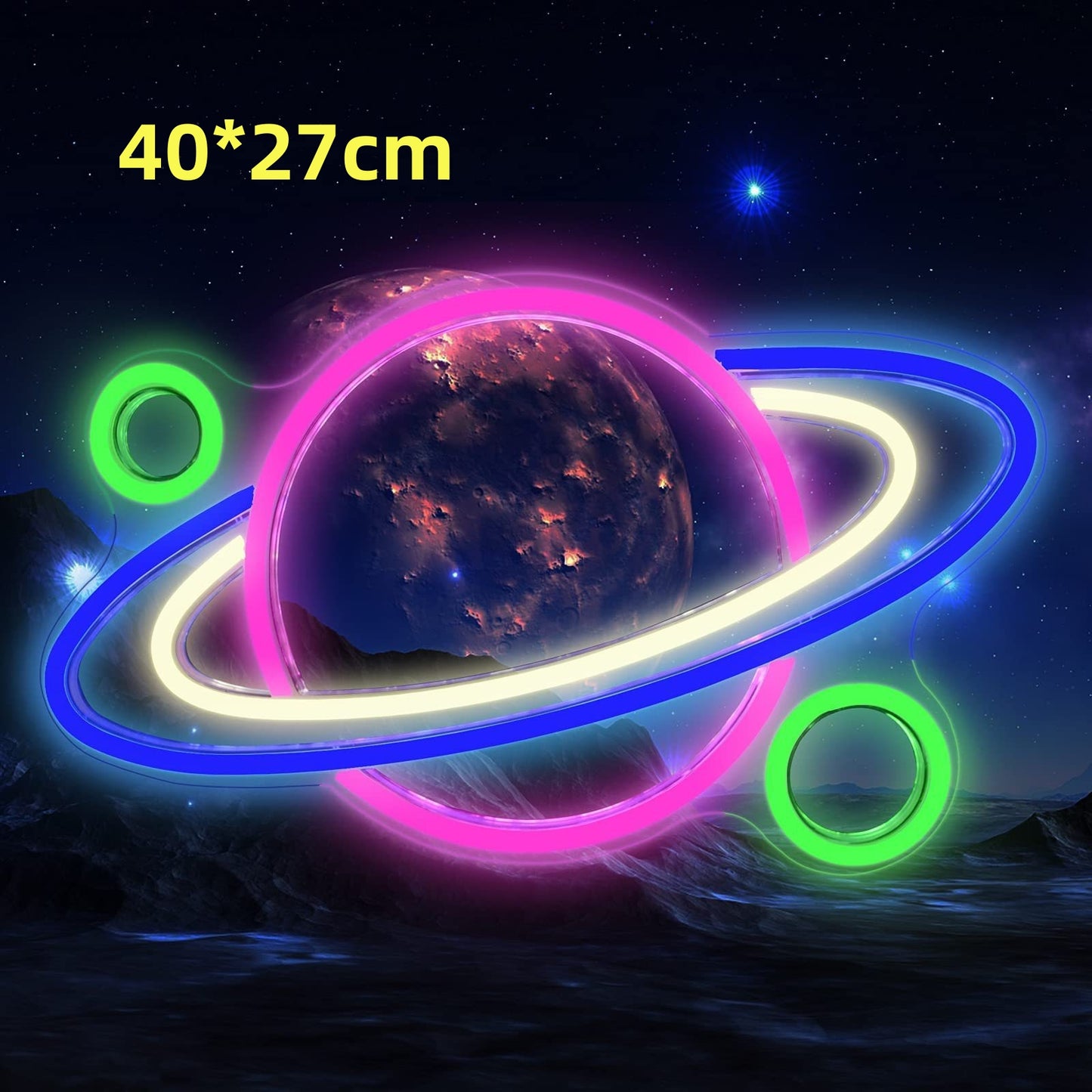 LED Neon Leuchte Wand Spaceman Planet Motiv Innen & Außen - Hobbyfy
