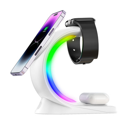 4In1 Magnetischer Wireless Charger Mit RGB Licht Für IPhone - Hobbyfy
