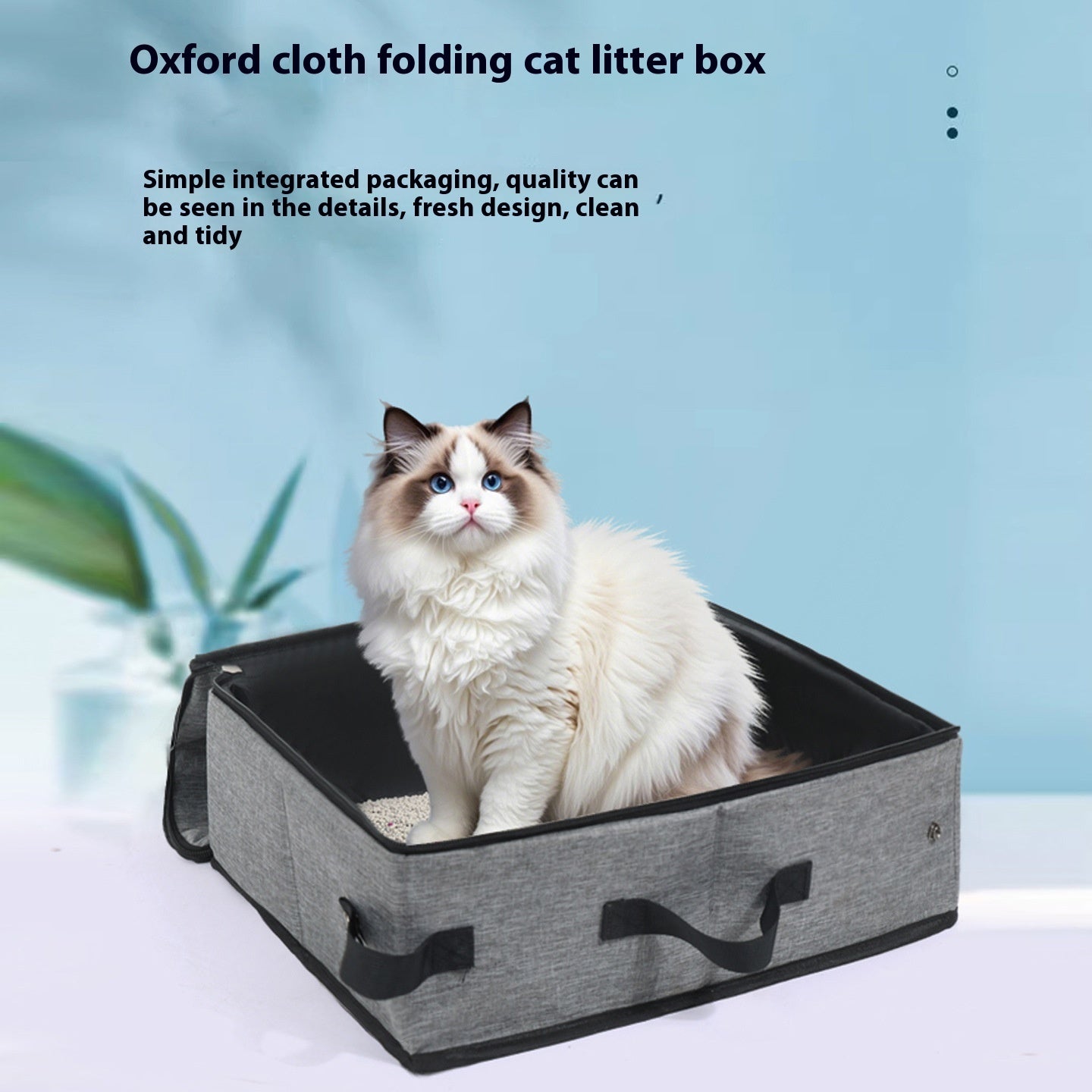Faltbares Katzenklo Oxford Stoff Mobil 40x30x14 cm Platzsparend - Hobbyfy
