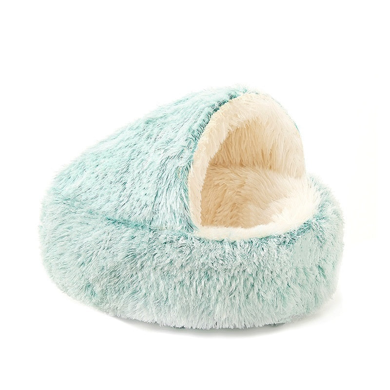 Katzennest Mit Semikuppel Warm Ganzjährig Plüsch Kuschelig Weich - Hobbyfy