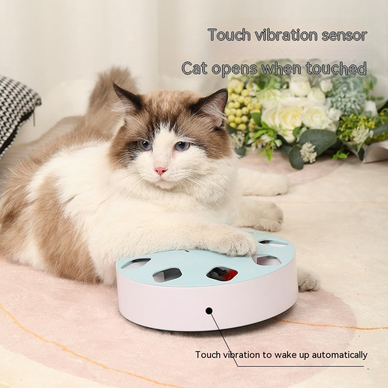 PurrTech Katzen Teaser Spielzeug Rotierender Feder Blau Weiß - Hobbyfy