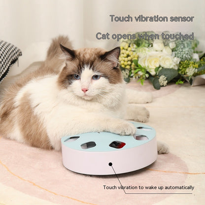 PurrTech Katzen Teaser Spielzeug Rotierender Feder Blau Weiß - Hobbyfy