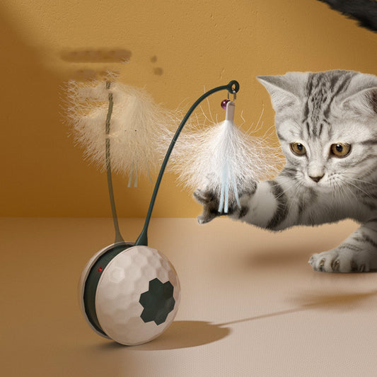 Elektrisches Katzenspielzeug Pendelball Rot Weiß - Hobbyfy