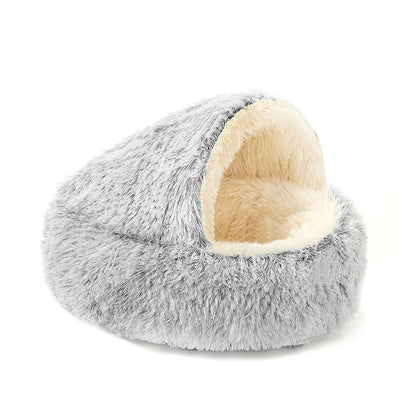 Katzennest Mit Semikuppel Warm Ganzjährig Plüsch Kuschelig Weich - Hobbyfy