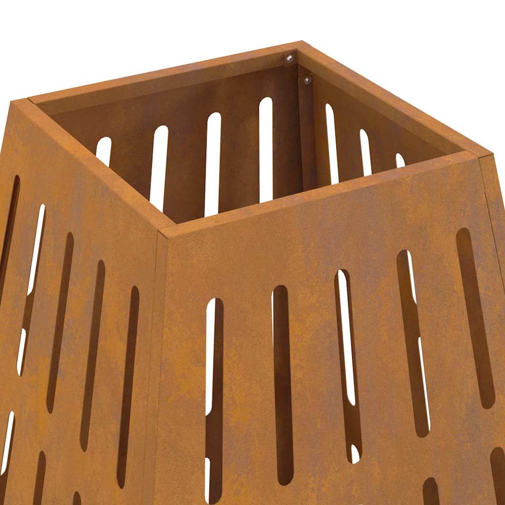Wetterfeste Feuerstelle Aus Stahl Braun Zylinderform 50 x 50 x 70 cm - Hobbyfy