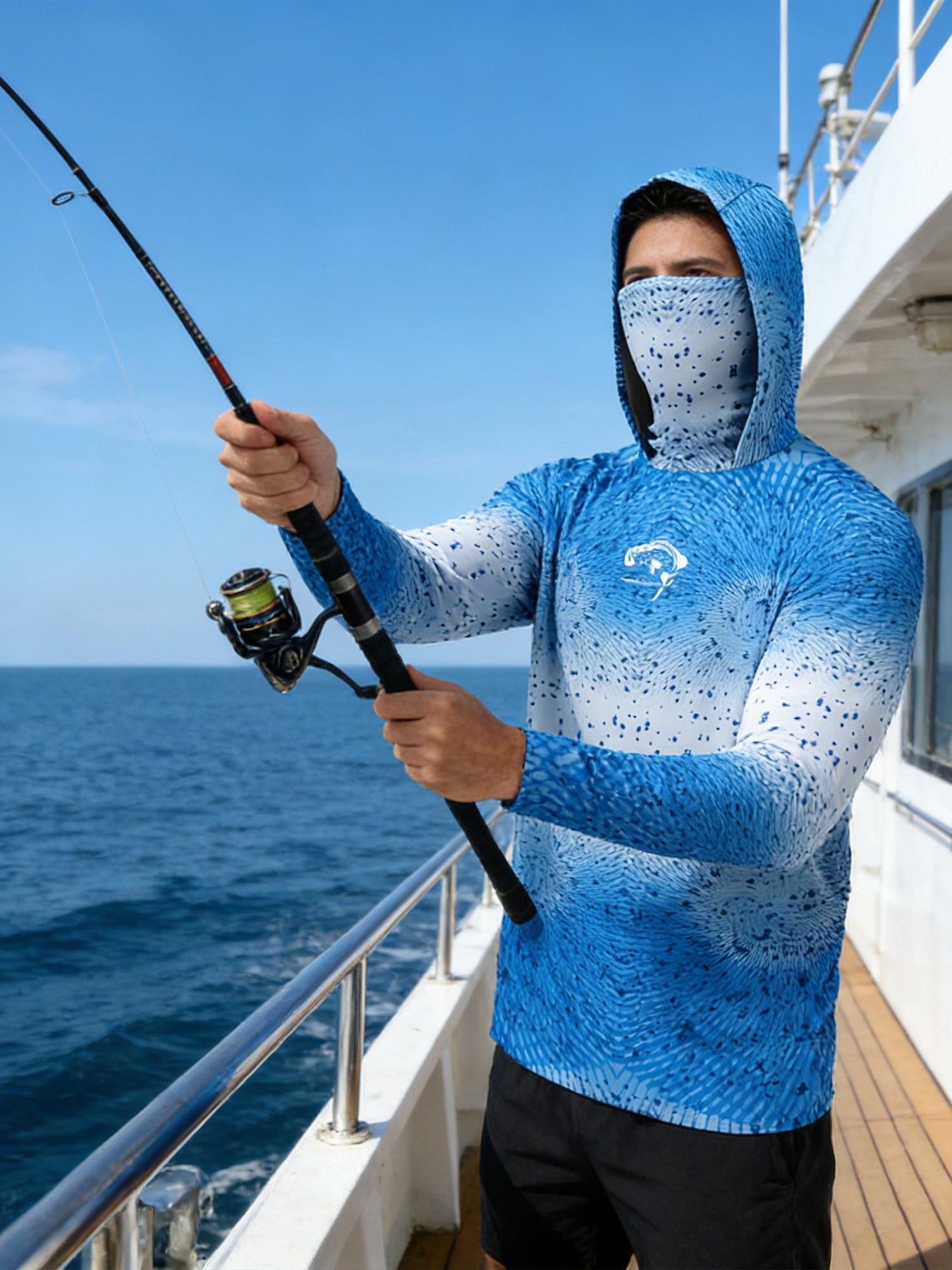 AquaLine Fishing Hoodie UPF 50 Mit Sonnenschutz Und Atmungsaktiv - Hobbyfy