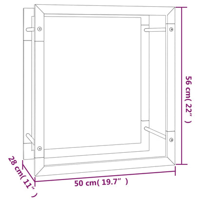 Feuerholz Regal Matte Schwarz 50x Robuster Stahlrahmen Großzügige Kapazität - Hobbyfy