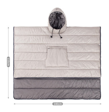 Ultraleichter Camping Quilt Wearable Cloak 800g