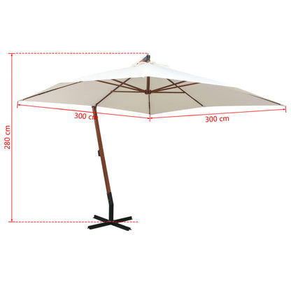 Cantilever Sonnenschirm Holzstange 3x3m Wasserdicht Dach 300x300 - Hobbyfy