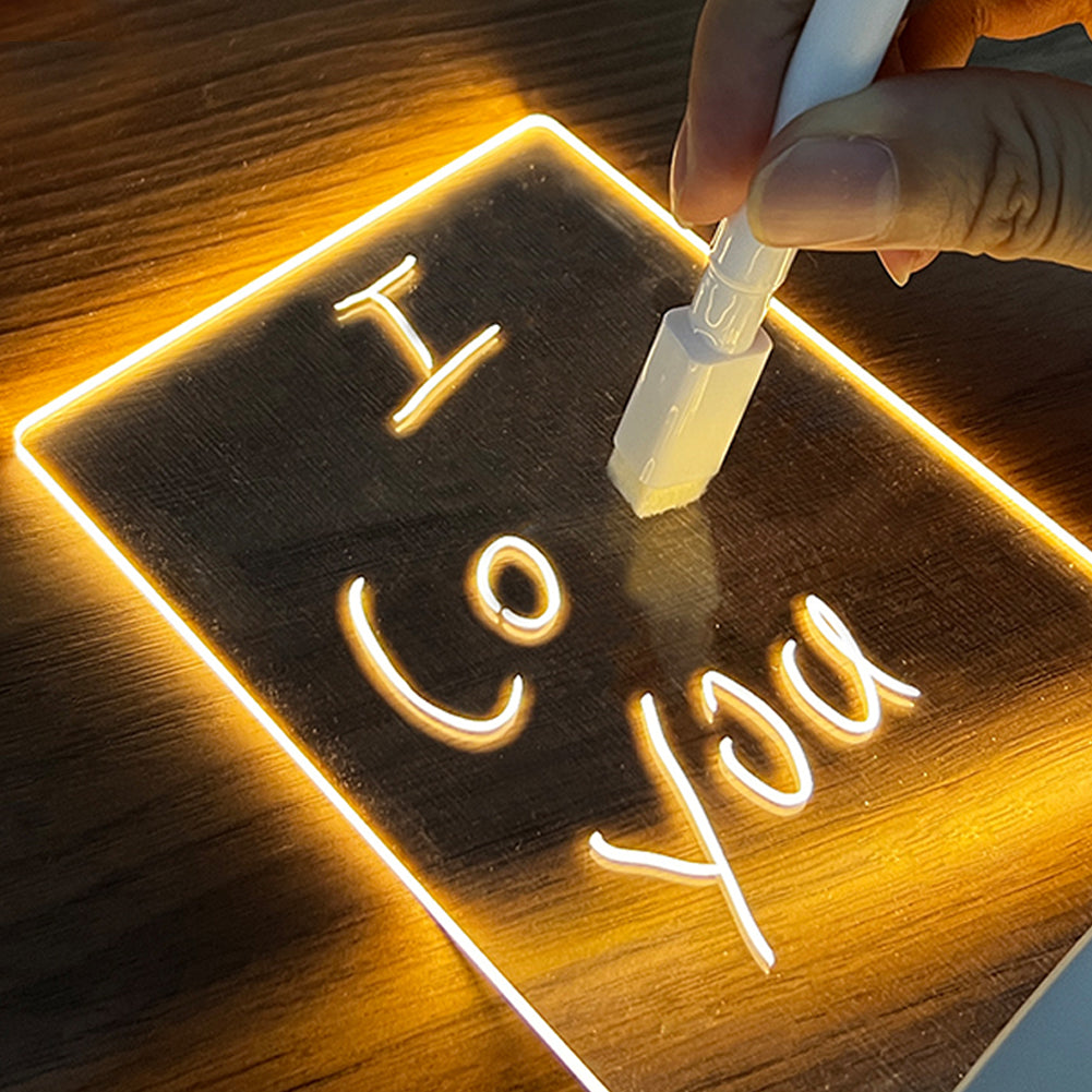 Kreative Notiztafel LED Nachtlicht Mit Stift USB Nachrichtentafel