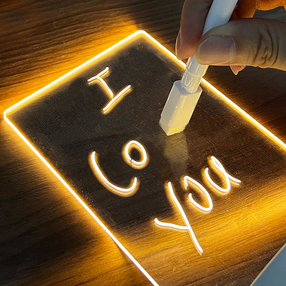 Kreative Notiztafel LED Nachtlicht Mit Stift USB Nachrichtentafel