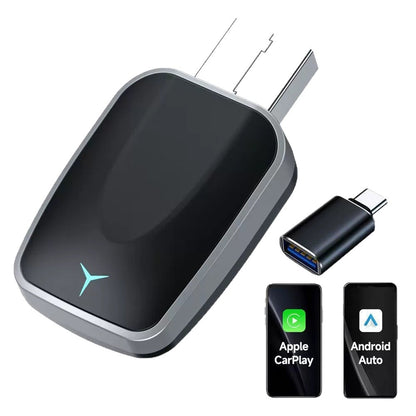 Kabelloser CarPlay Android Auto Adapter Aluminiumgehäuse - Hobbyfy