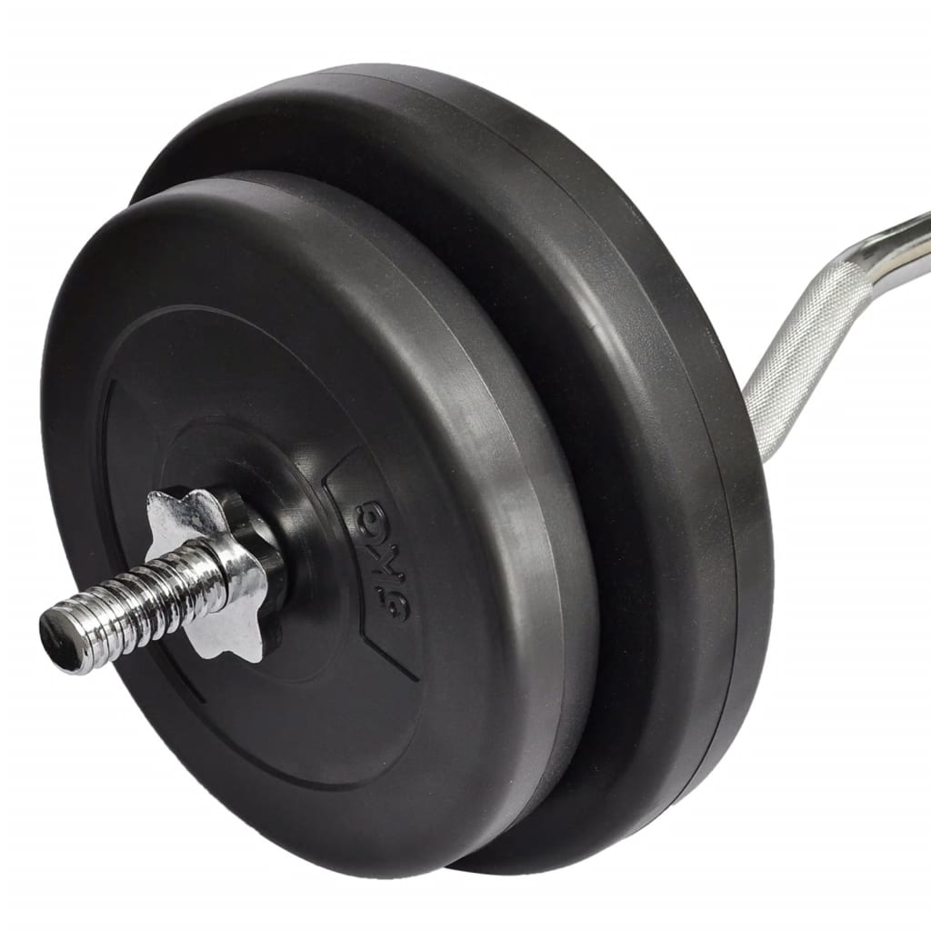 Kurzhantelset Mit Curlstange Und Gewichtsscheiben Gesamtgewicht 30 Kg - Hobbyfy