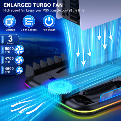 NovaTech Slim Z PS5 Kühlstation Mit Ladefunktion Aufbewahrung - Hobbyfy