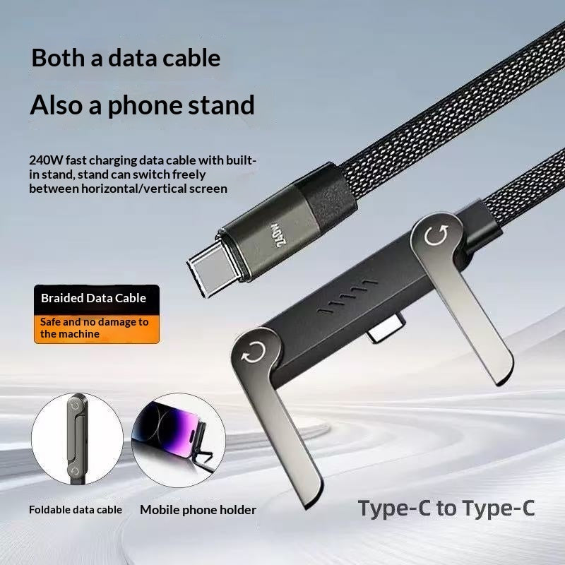 PowerLine 240W USB-C Ladekabel Mit Faltbarem Standfuß - Hobbyfy