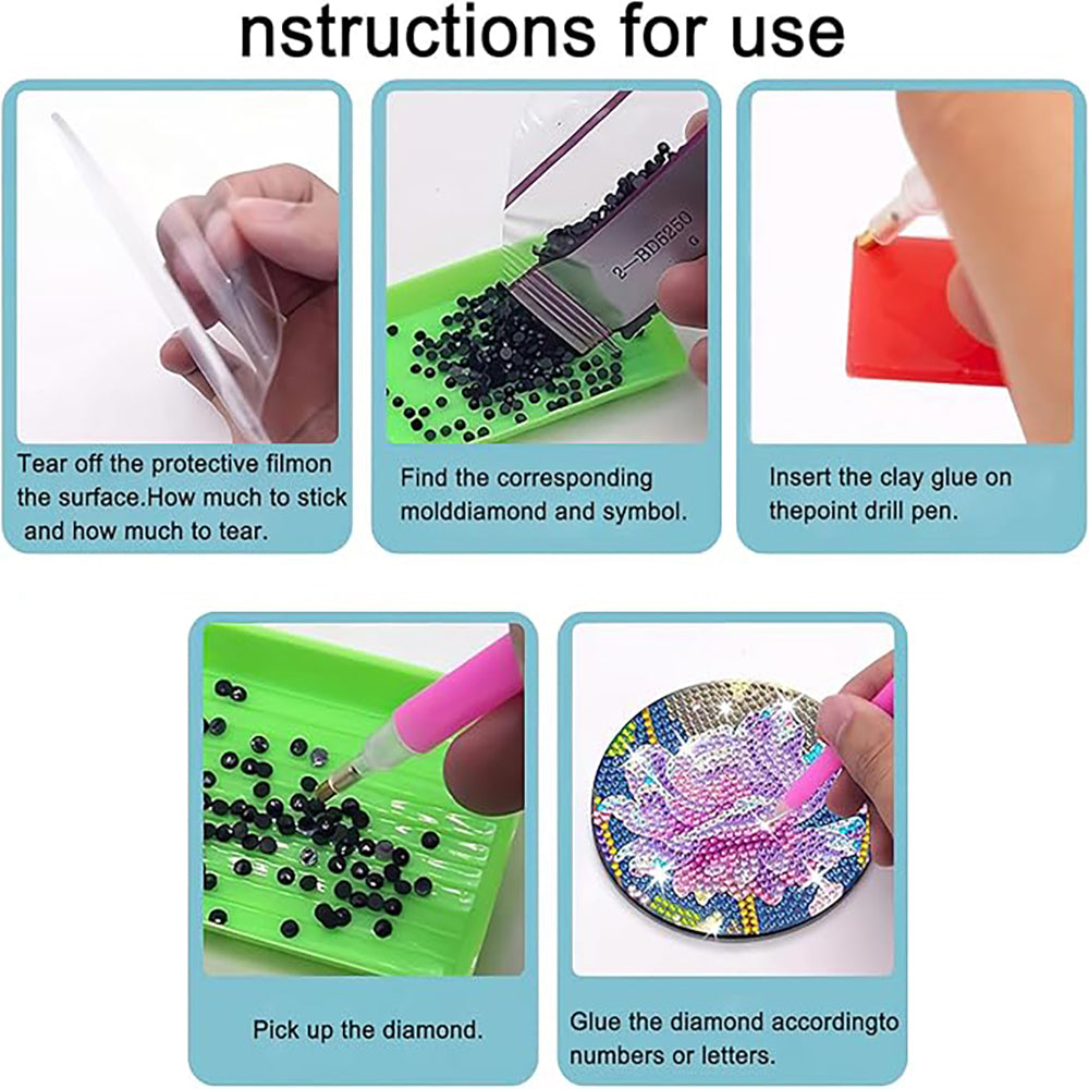 DIY Art Untersetzer Mit Halter DIY Mandala Muster 8er Set Acryl