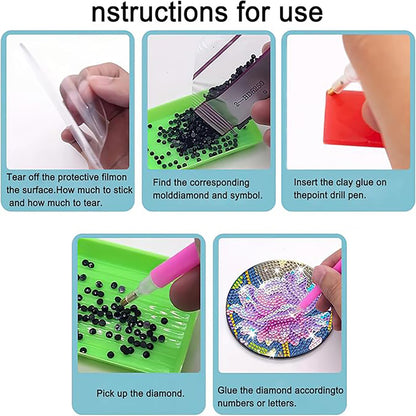 DIY Art Untersetzer Mit Halter DIY Mandala Muster 8er Set Acryl