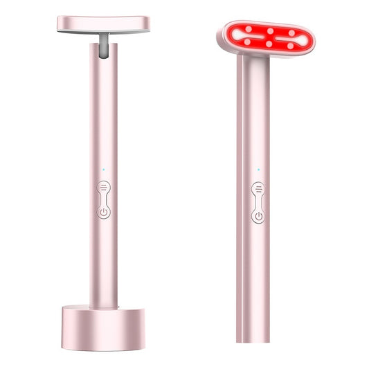 NovaLux Rosa Hautpflege Massager Mit Mikrostrom Rotlicht Vibration - Hobbyfy