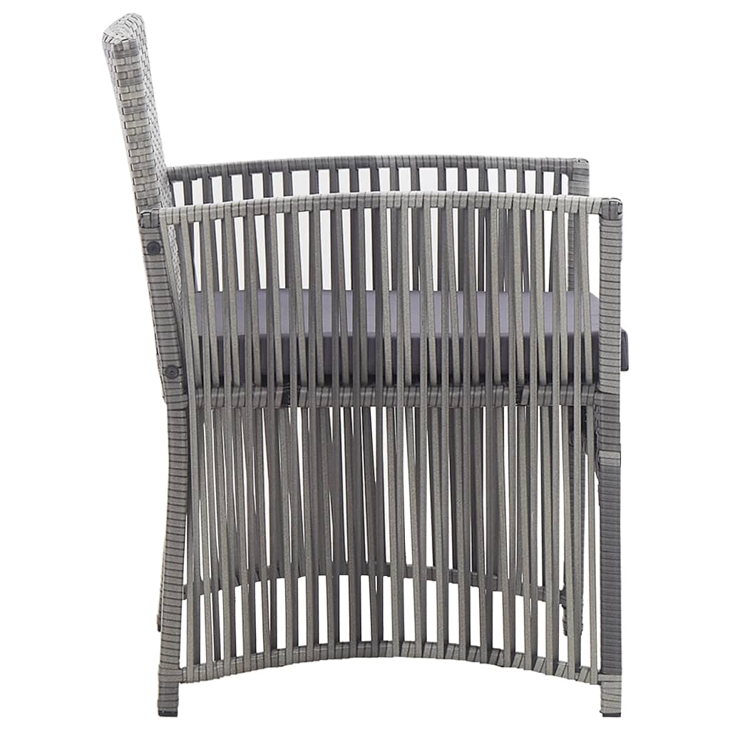 4-Teiliges Gartenlounge-Set Mit Auflagen Aus Poly-Rattan Anthrazit - Hobbyfy
