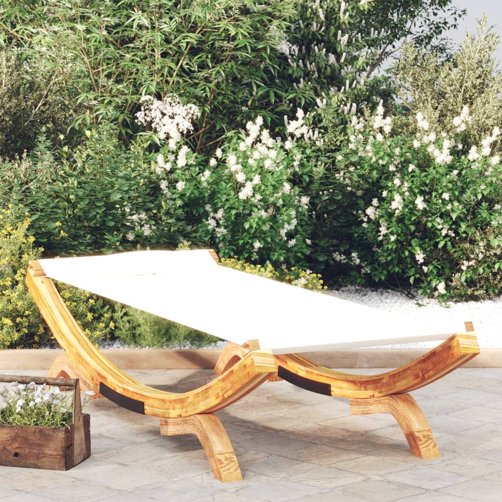 Sonnenliege 100x188 Cm Aus Massiv Bentwood Creme Eleganter Gartenkomfort - Hobbyfy