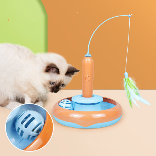 2in1 Spielturntable Mit Feder Selbstständige Katzen - Hobbyfy