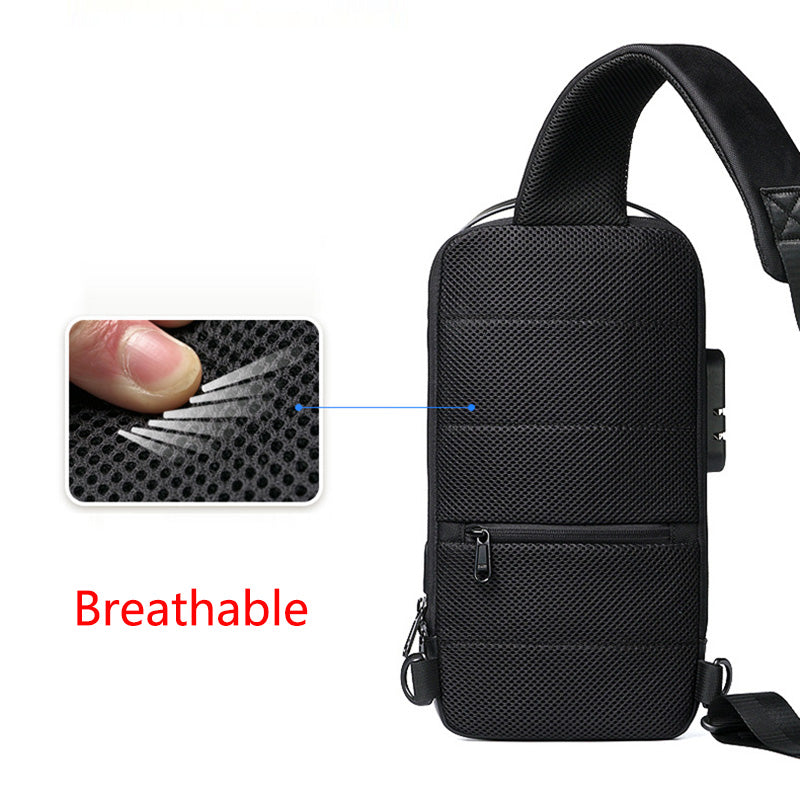 SafeGuard Wasserfest USB-Lade Diebstahl-Schutz Umhängetasche Oxford - Hobbyfy