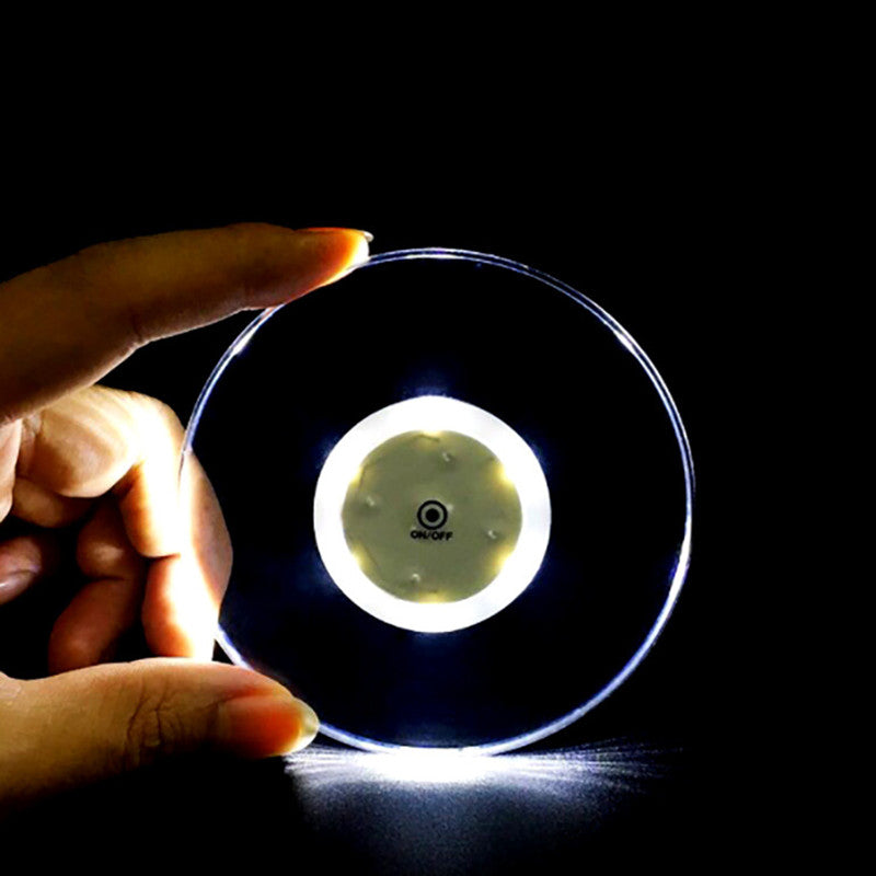 Aurelia Kristall Acryl LED Untersetzer 10 cm Blinkendes Design - Hobbyfy