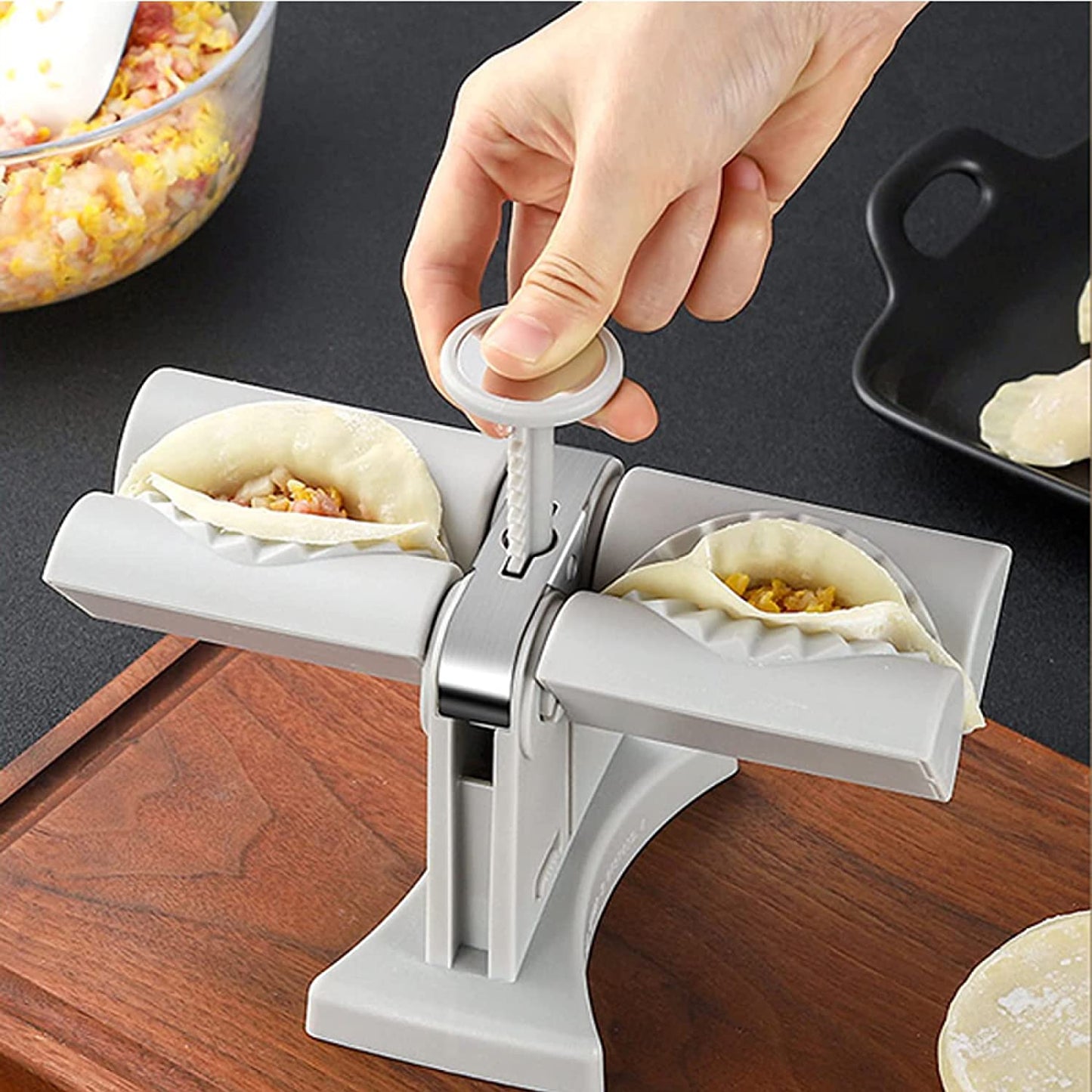 DumplingPro Doppelkopf Dumpling Maker Handbetriebenes Modell - Hobbyfy