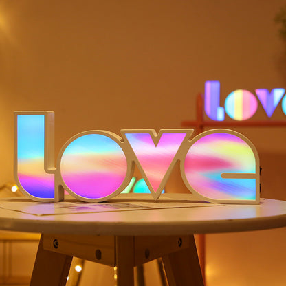 LED Love Lichtdeko Valentinstag Geschenk Regenbogen Lampschirm