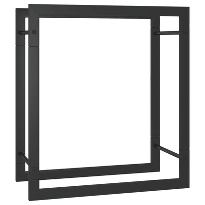 Feuerholz Regal Matte Schwarz 50x Robuster Stahlrahmen Großzügige Kapazität - Hobbyfy