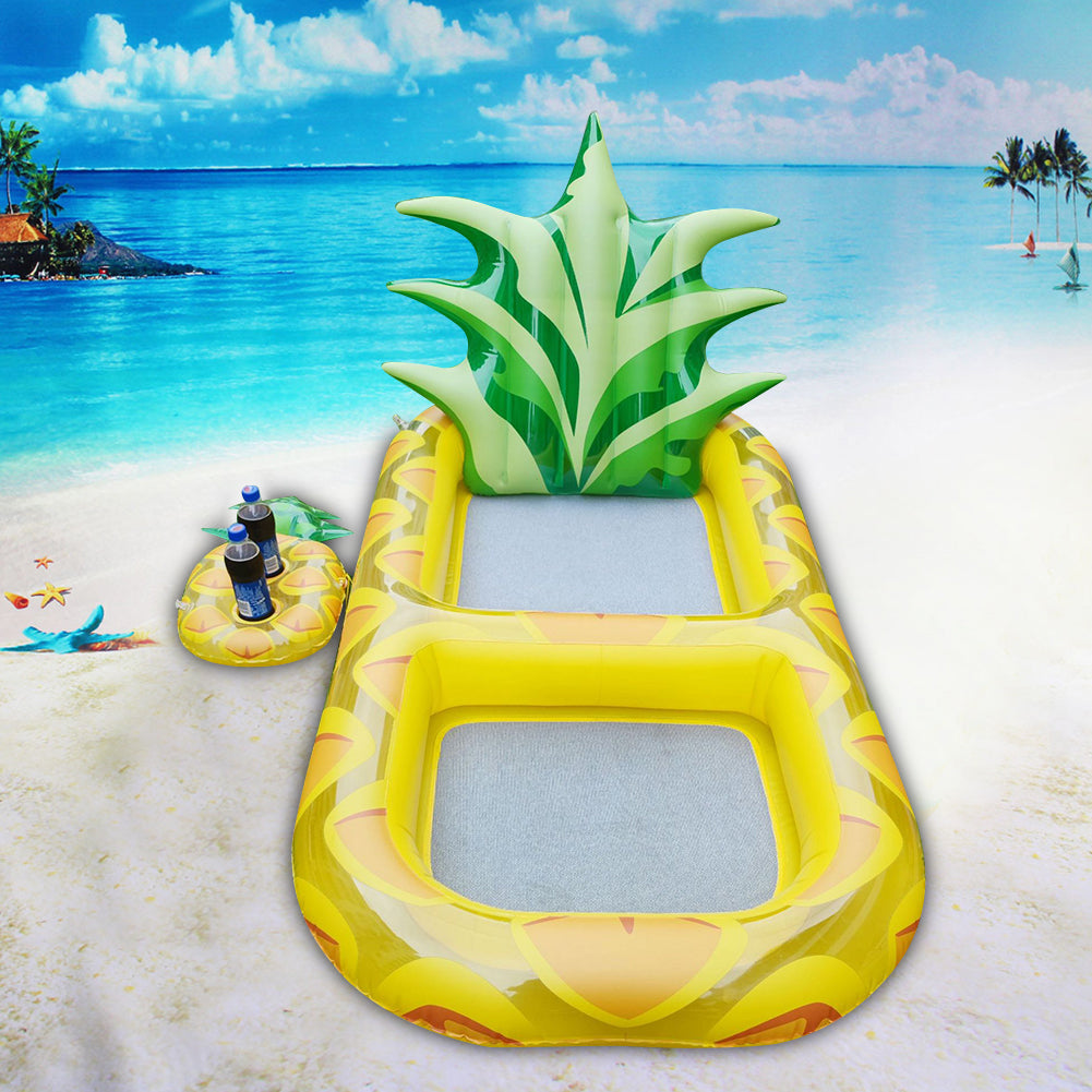 AquaJoy Ananas Luftmatratze Pool Lounge Mit Kopfstütze Getränkehalter - Hobbyfy