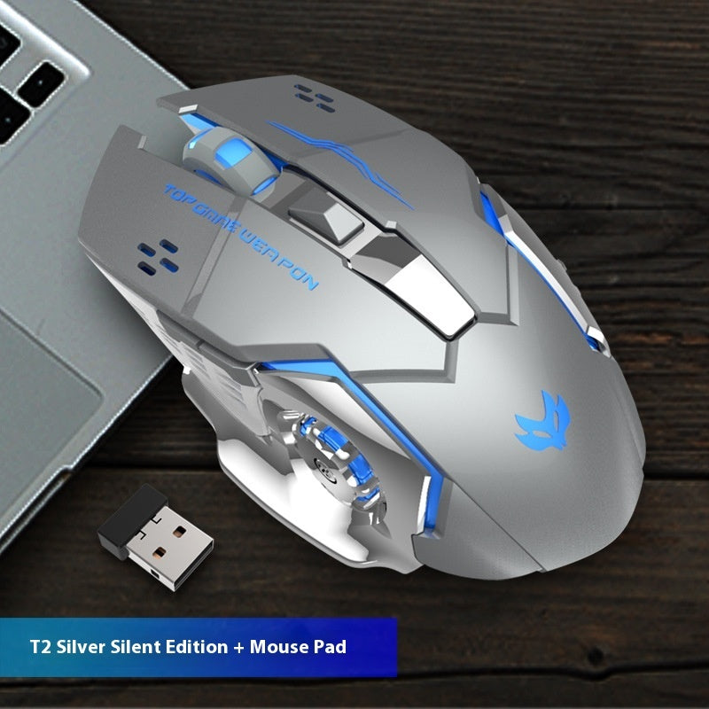 Leise T2 Kabellose Maus Mit Ladefunktion Silber Edition - Hobbyfy