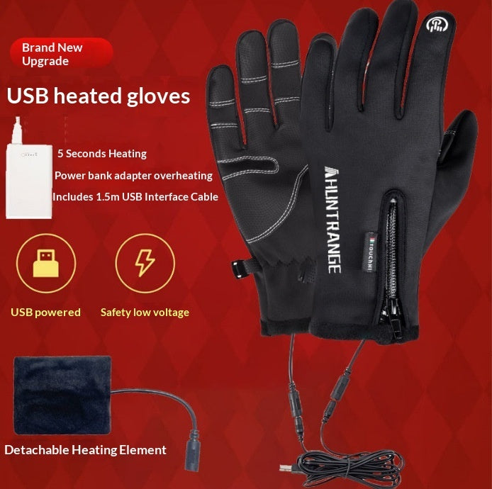 USB Beheizte Fahrradhandschuhe Winddicht Wärme