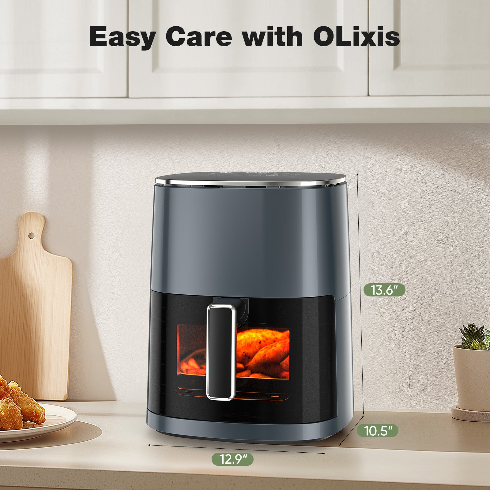 Quadratische Air Fryer Mit Sichtfenster 6-Quart Kapazität 12-in-1 - Hobbyfy