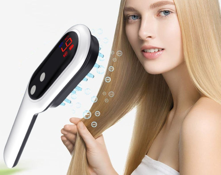 BrandX Elektrischer Kopfmassager Kamm Magnettherapie LED Haarwachstum - Hobbyfy