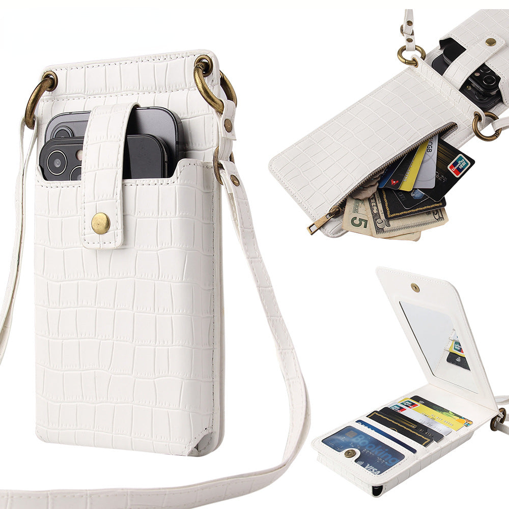 CrocoLuxe Crossbody Phone Wallet Mit Krokodilmuster Und Kartenfach Aus PU Leder Premium - Hobbyfy