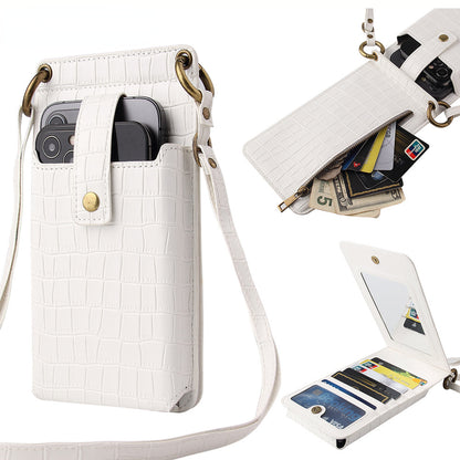 CrocoLuxe Crossbody Phone Wallet Mit Krokodilmuster Und Kartenfach Aus PU Leder Premium - Hobbyfy