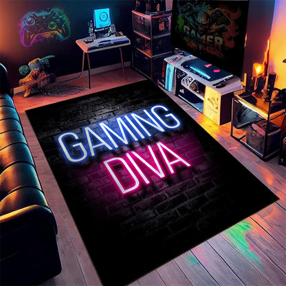 NeonLux Premium Polyesterfaser Gaming Teppich Quadrat Sternenhimmel - Hobbyfy