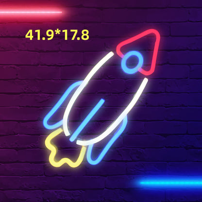 LED Neon Leuchte Wand Spaceman Planet Motiv Innen & Außen - Hobbyfy