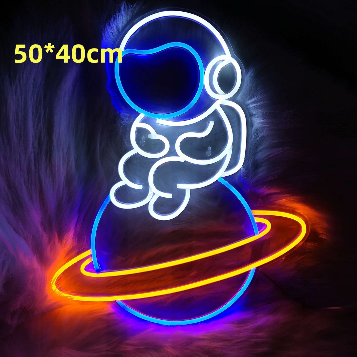 LED Neon Leuchte Wand Spaceman Planet Motiv Innen & Außen - Hobbyfy