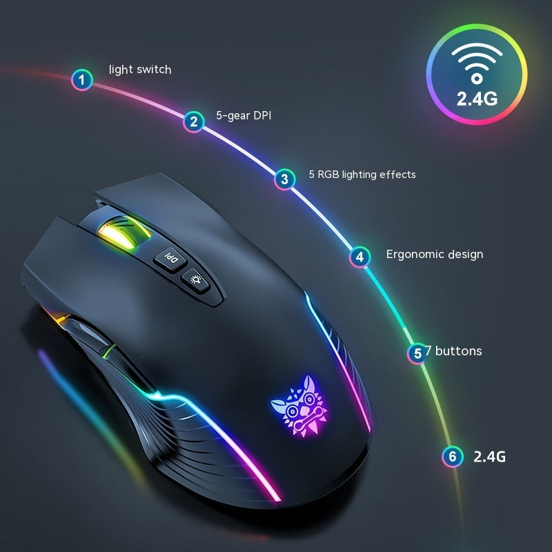 LumenTech Ultralight Leuchtende Bluetooth Kabellose Gaming Maus 24 g - Hobbyfy
