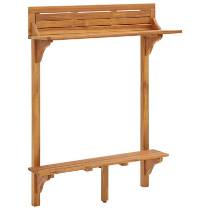 Balkon Stehtisch Aus Akazienholz 90x37x122,5 Zentimeter Wetterfest - Hobbyfy