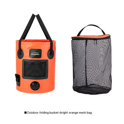 Faltbarer 25L Angler Eimer Mit Netzfach Beutelfach - Hobbyfy