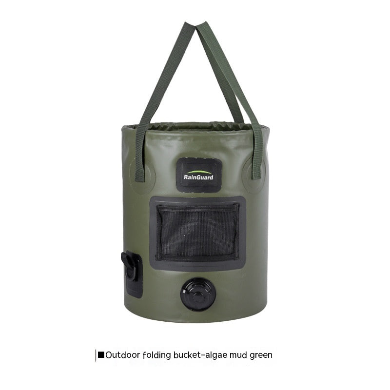 Faltbarer 25L Angler Eimer Mit Netzfach Beutelfach - Hobbyfy