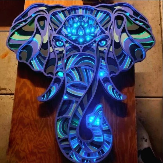 ZenLicht Mandala Nachtlicht LED Blau Lila Holz Oder Acryl - Hobbyfy