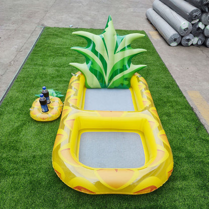 AquaJoy Ananas Luftmatratze Pool Lounge Mit Kopfstütze Getränkehalter - Hobbyfy