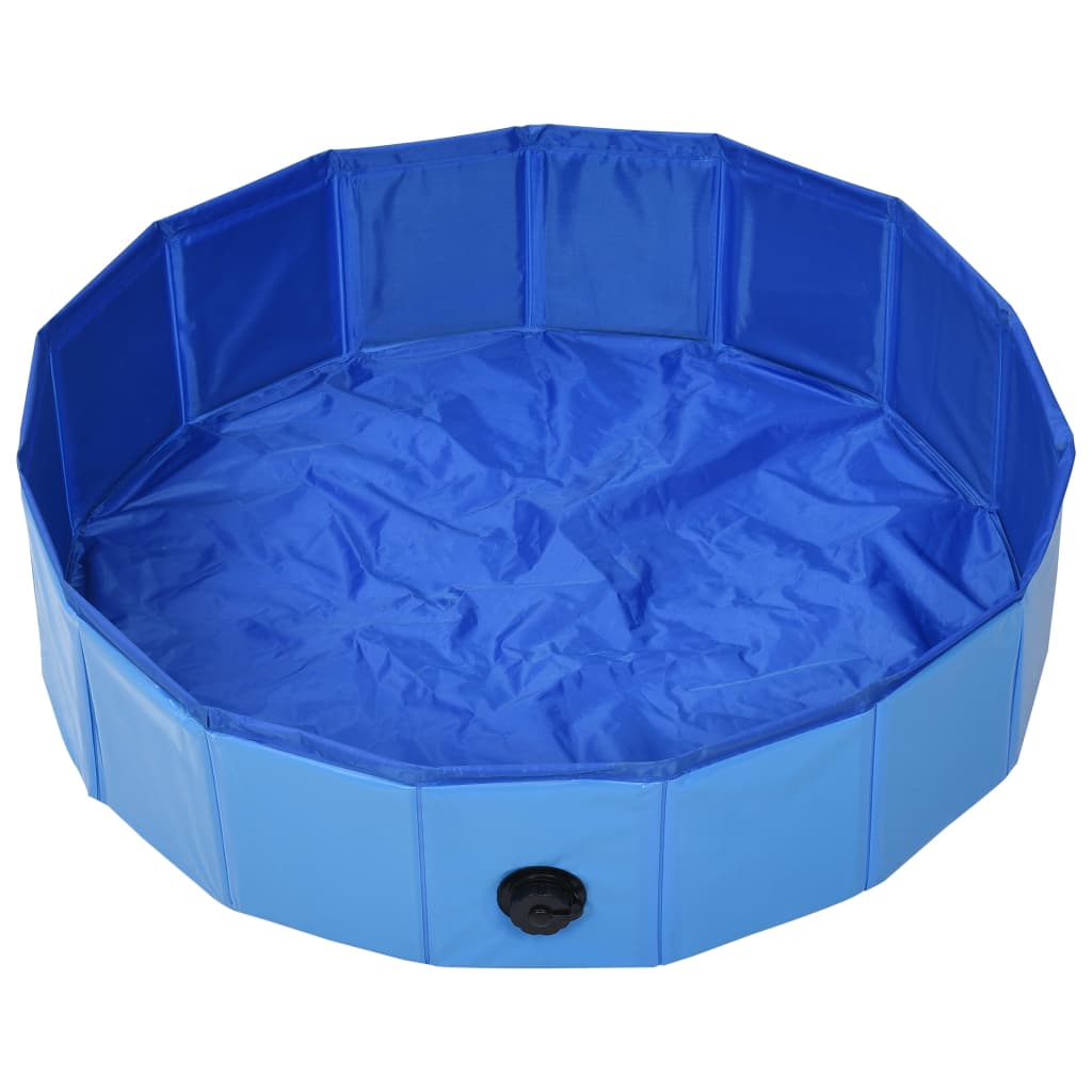 VitalPaws Faltbarer PVC Hundenpool Blau Mit Rutschfester Oberfläche