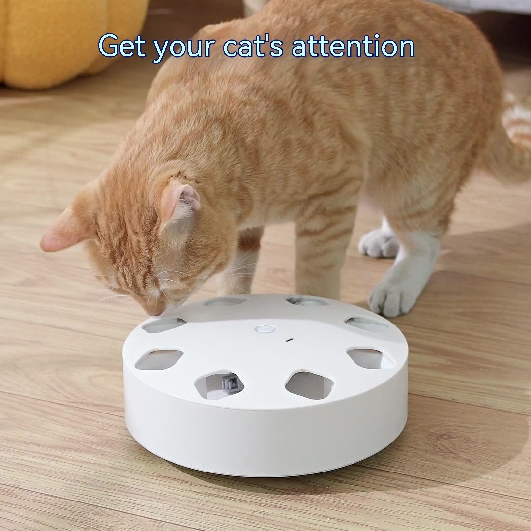 PurrTech Katzen Teaser Spielzeug Rotierender Feder Blau Weiß - Hobbyfy