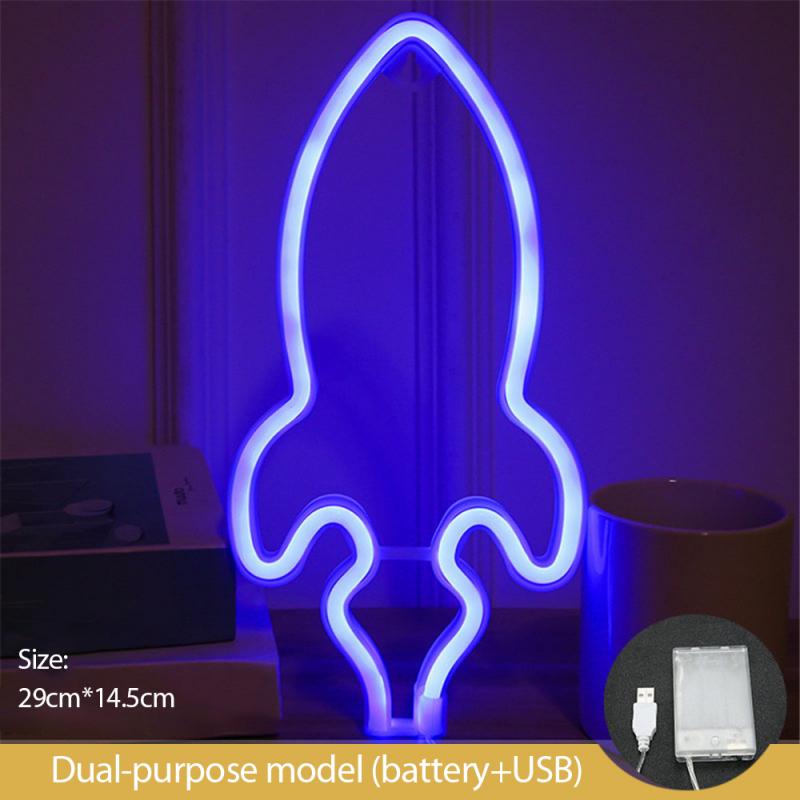 LED Raketen Neonlicht Rotes Netz Dekorationsleuchte - Hobbyfy
